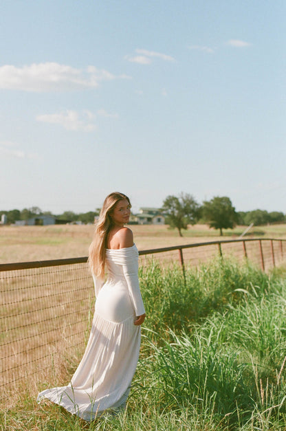 Lennox Long Sleeve Maxi Dress in Ivory