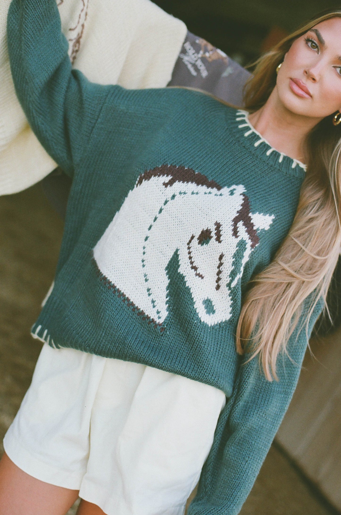 Clyde Horse Sweater in Green