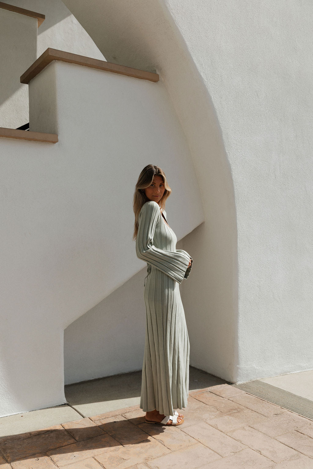 Rowan Square Neck Maxi Dress in Green