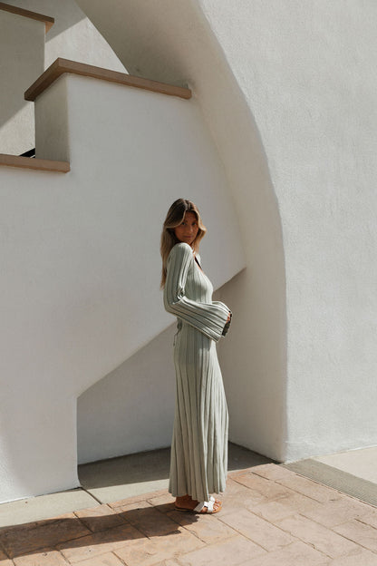 Rowan Square Neck Maxi Dress in Green