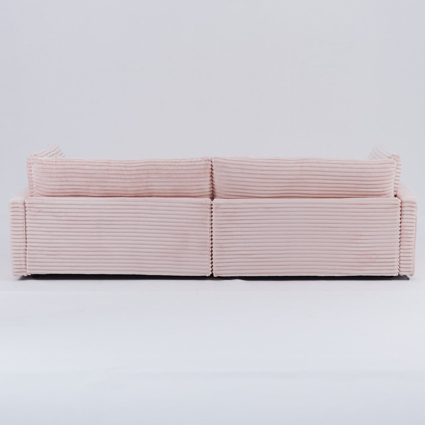 112-inch black corduroy sofa: two throw pillows, four backrests, opening up a new style for the living room's casual area