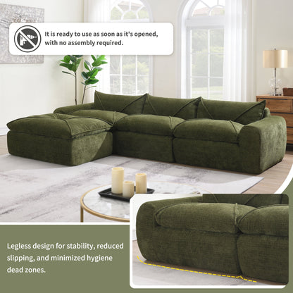 116 Inch Fully Compressed Sofa with High Density Foam