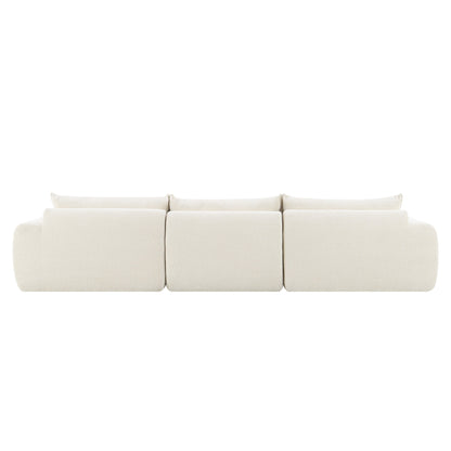116'' Fully Compressed Sofa with High Density Foam, No Assembly Required, Legless Design without Frame