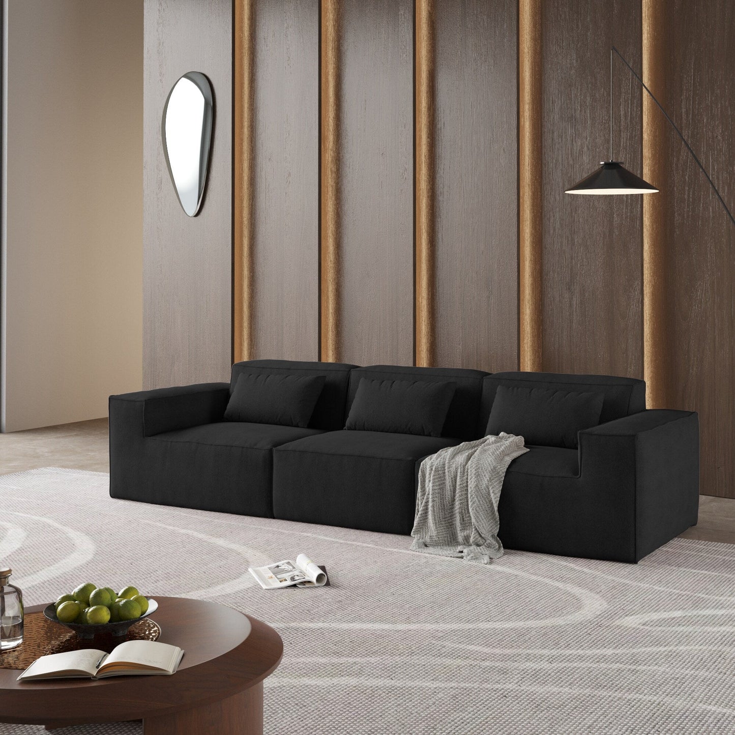 118 Modular Sectional Sofa, Huge Plus 3 Seater Cloud Couch, Modern Comfy Corduroy Couches