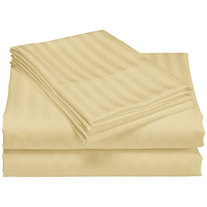 1200 Thread Count Cotton Deep Pocket Luxury Hotel Stripe Sheet Set