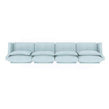 141.7 Chenille 6-Seater Sofa with ergonomic, wooden base,high - resilience sponge for Living Room