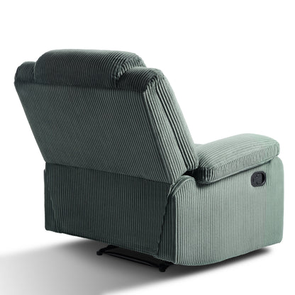 2 Set Corduroy Manual Recliner Glider Club Chair with Footrest