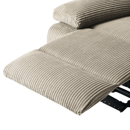 2 Set Modern Corduroy Manual Recliner Chair, Oversize Accent Chair Recliner with Wide Armrest