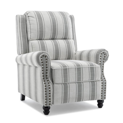 2 Set Nail-head Padded Seat Pushback Recliner Chair