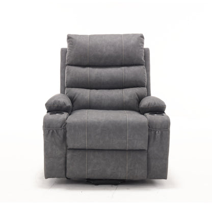 21 inch Seat Width Large Electric Power Lift Recliner for Elderly 8 Point Massage Lumbar Heat Remote Side Pockets Cup Holders