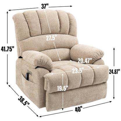High Back Large Size Chenille Power Lift Recliner Chair