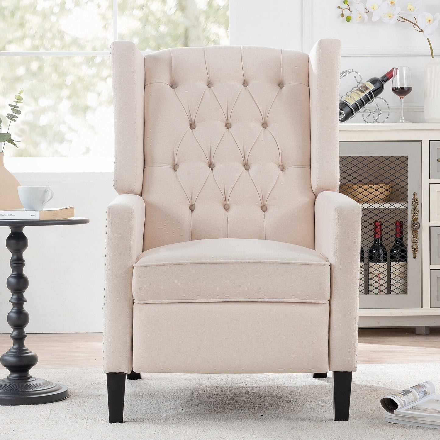 27.16 Wide Fabric Manual Wing Chair Recliner