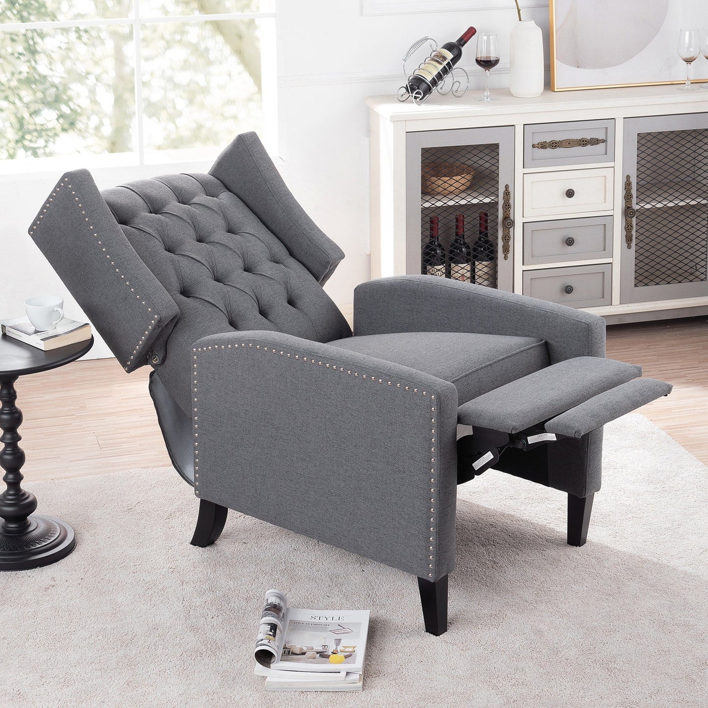 27.16 Wide Fabric Manual Wing Chair Recliner
