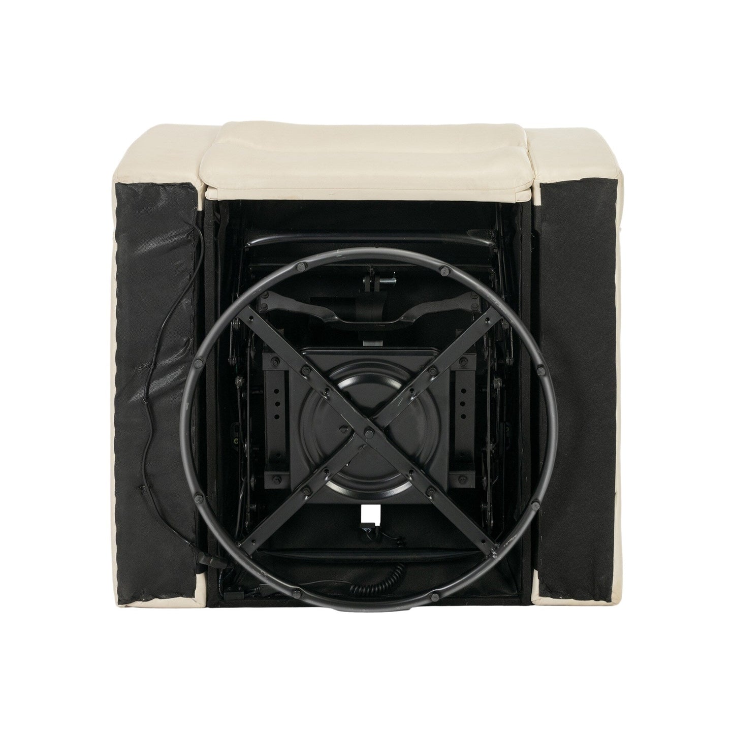 270 Degree Swivel PU Leather Power Recliner Individual Seat Home Theater Recliner with Comforable Backrest, Tray Table