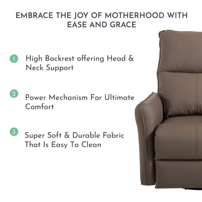 270° Power Swivel Rocker Recliner Chair, Electric Glider Reclining Sofa with USB Ports