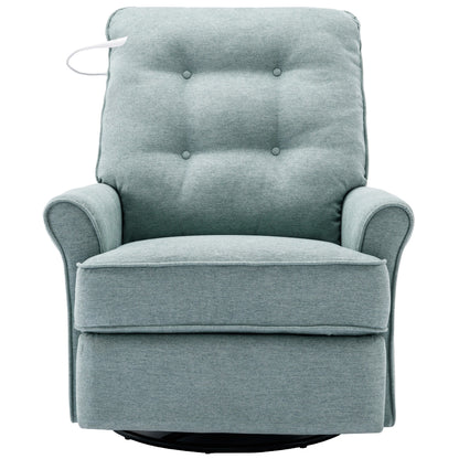 270° Swivel Recliner with USB Ports, Touch Lamp, Side Pocket Storage, and Rocking Base