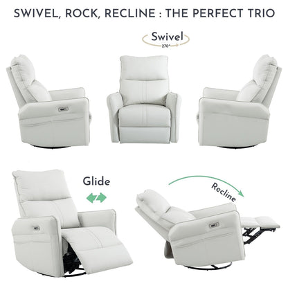 270° Swivel Rocker Power Recliner with USB Ports