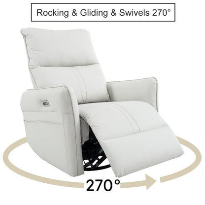 270° Swivel Rocker Power Recliner with USB Ports