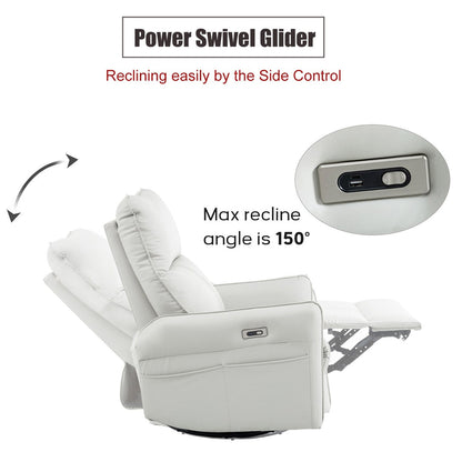 270° Swivel Rocker Power Recliner with USB Ports