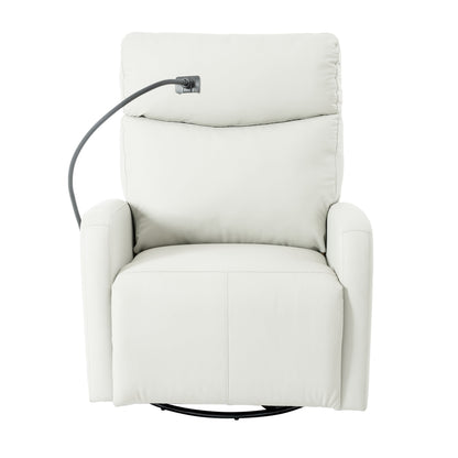 270Â° Swivel Rocking Recliner with USB Ports, Electric Recline, and Overstuffed Comfort for Ultimate Relaxation