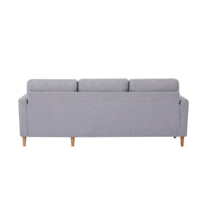 28.35'' Adjustable Fabric 3-Seater Sleeper Sofa with Pull-Out Bed, Chaise, and Armrest Storage Pockets