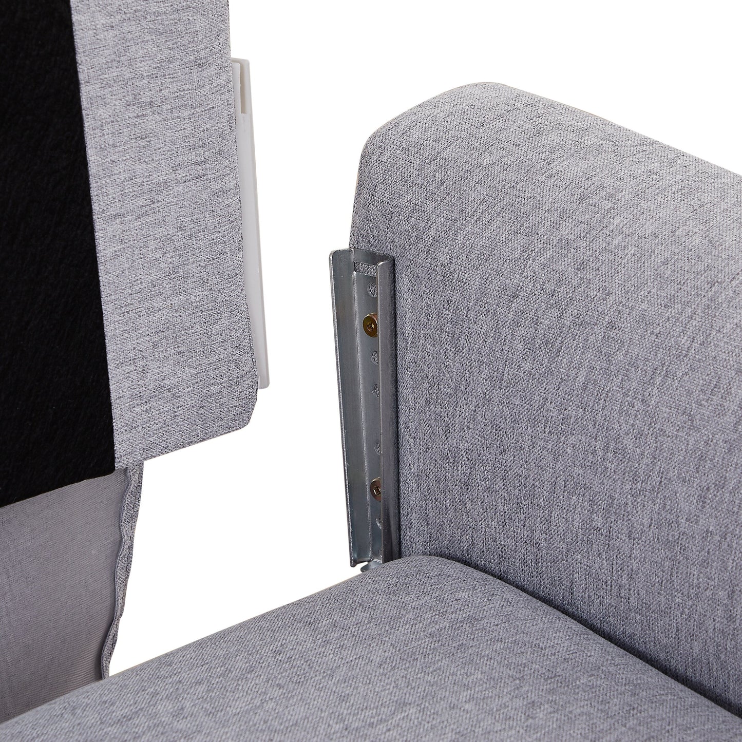 28.35'' Adjustable Fabric L-Shaped Sleeper Sofa with Chaise, Pull-Out Bed, and Storage Pockets