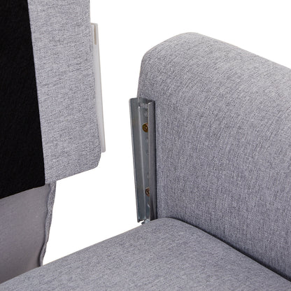28.35'' Adjustable Fabric L-Shaped Sleeper Sofa with Chaise, Pull-Out Bed, and Storage Pockets