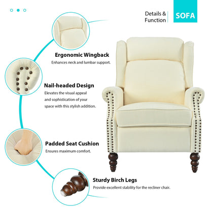 29.75 Push Back Recliner Chair Upholstered Recliner
