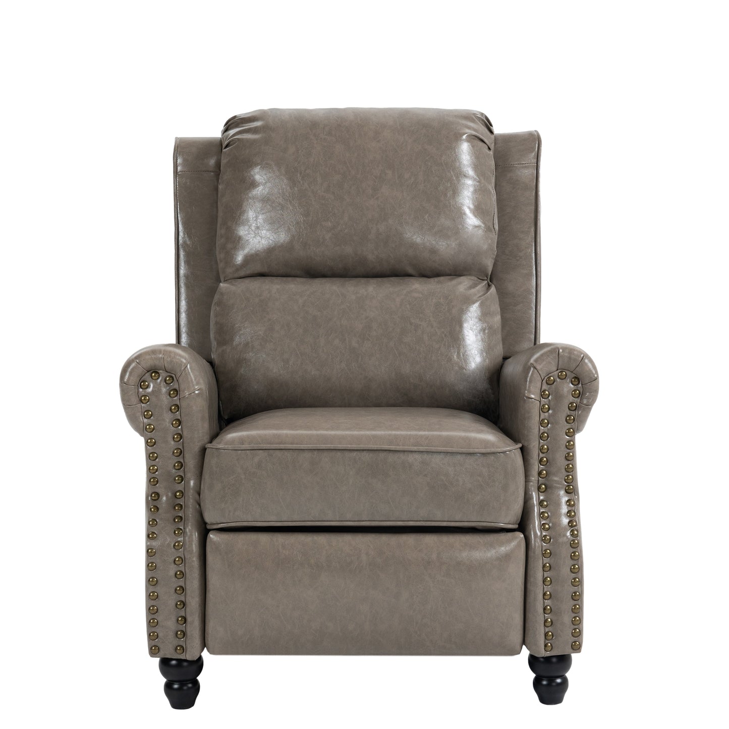 2 Set Manual Pushback Recliner Chair with Nailhead Trim