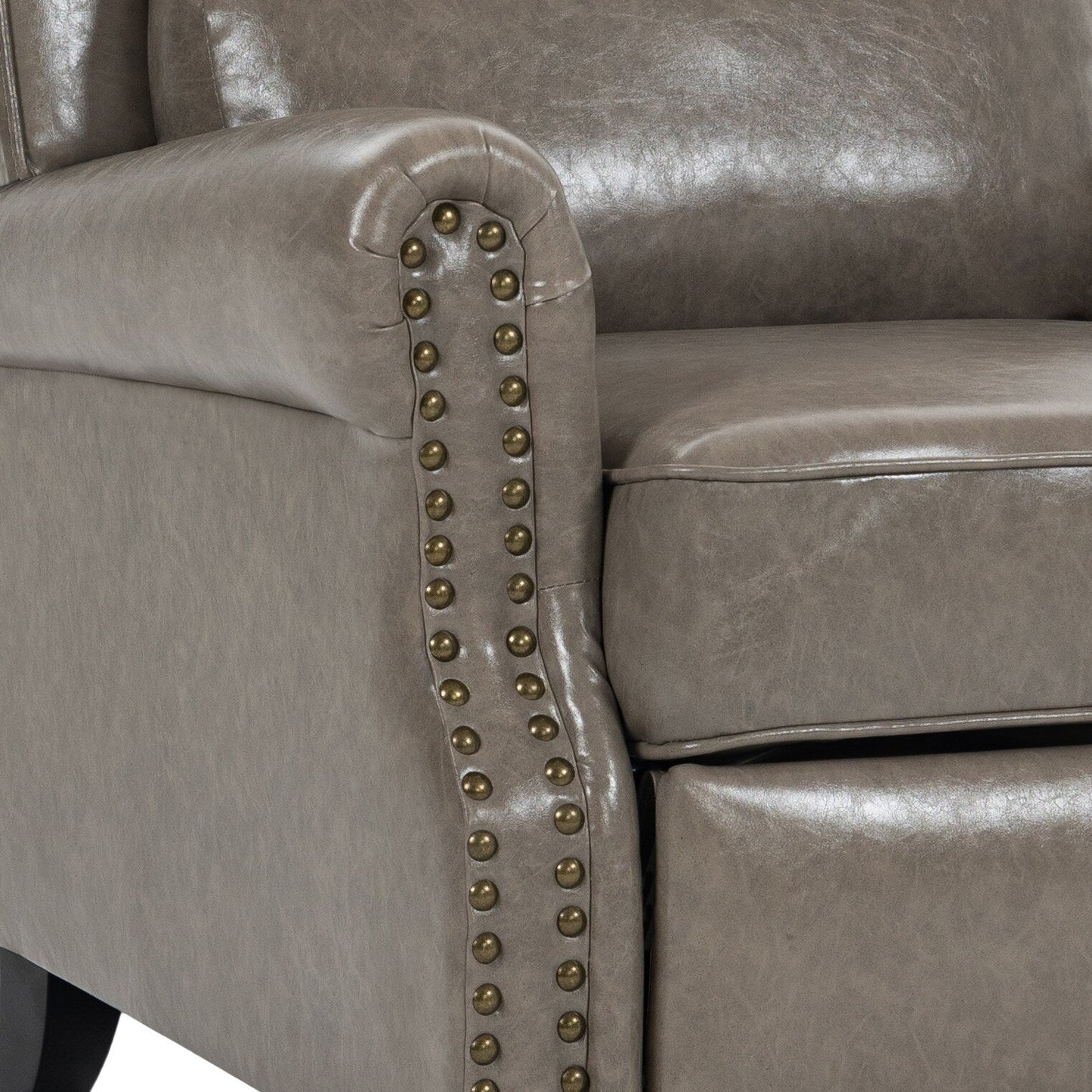 2 Set Manual Pushback Recliner Chair with Nailhead Trim