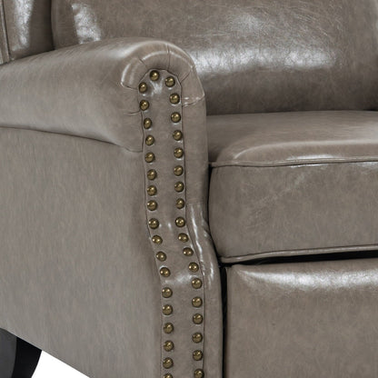 2 Set Manual Pushback Recliner Chair with Nailhead Trim
