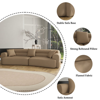 3-5 Seater Couch Comfy Upholstered Sofa with 3 Pcs Soft Pillows
