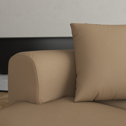 3-5 Seater Couch Comfy Upholstered Sofa with 3 Pcs Soft Pillows