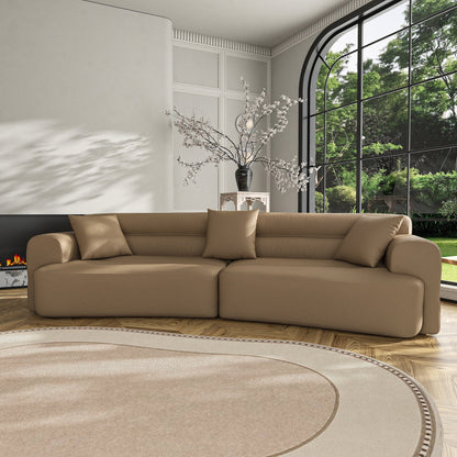 3-5 Seater Couch Comfy Upholstered Sofa with 3 Pcs Soft Pillows
