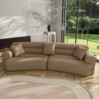 3-5 Seater Couch Comfy Upholstered Sofa with 3 Pcs Soft Pillows