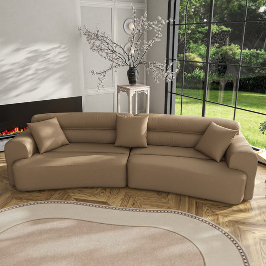 3-5 Seater Couch Comfy Upholstered Sofa with 3 Pcs Soft Pillows