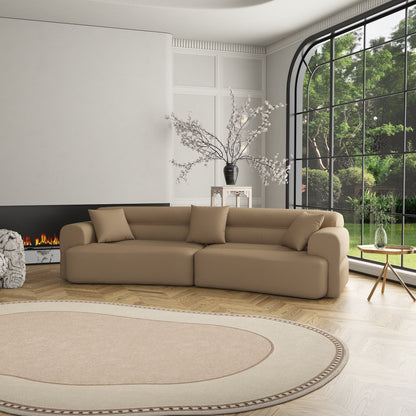 3-5 Seater Couch Comfy Upholstered Sofa with 3 Pcs Soft Pillows