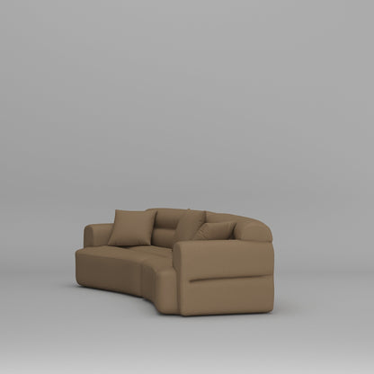 3-5 Seater Couch Comfy Upholstered Sofa with 3 Pcs Soft Pillows