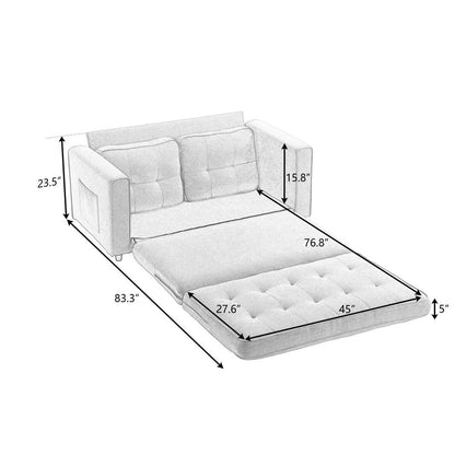 3 Fold Sofa Convertible Futon Couch sleeper sofabed Pull Out Couch Bed