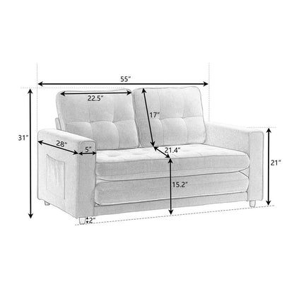 3 Fold Sofa Convertible Futon Couch sleeper sofabed Pull Out Couch Bed