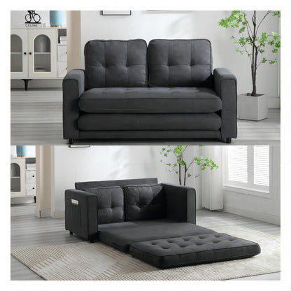 Plush Velvet Convertible 3-Fold Sofa Bed - 31.10 x 55.00 x 31.00