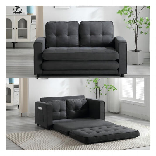 Plush Velvet Convertible 3-Fold Sofa Bed - 31.10 x 55.00 x 31.00