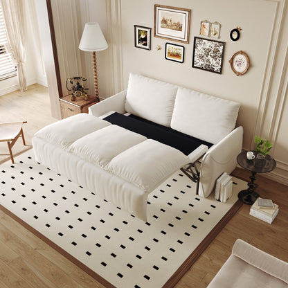 3-Seat Convertible Sleeper Sofa Bed with 2-in-1 Pillow & Blanket Set