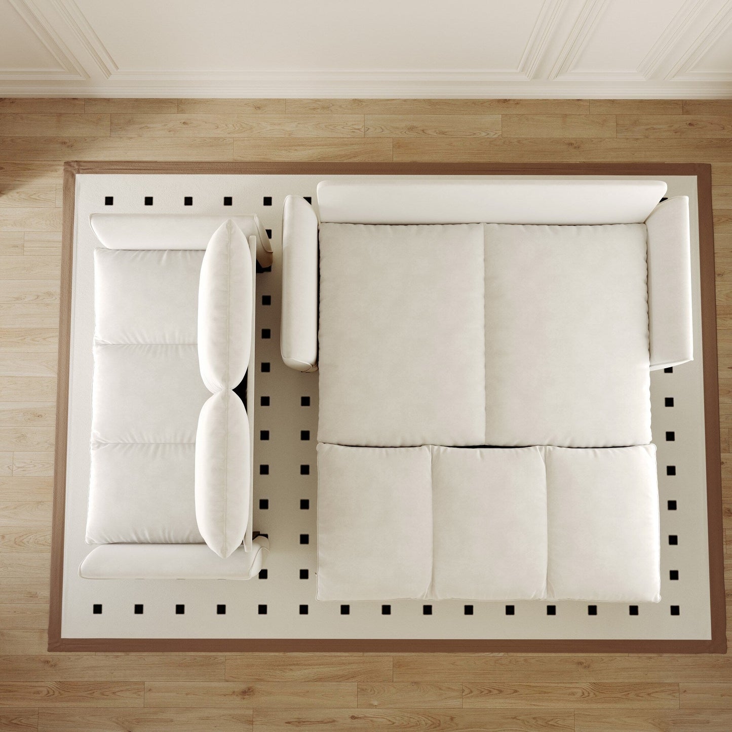 3-Seat Convertible Sleeper Sofa Bed with 2-in-1 Pillow & Blanket Set