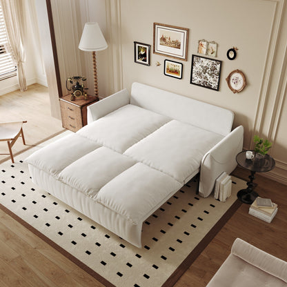 3-Seat Convertible Sleeper Sofa Bed with 2-in-1 Pillow & Blanket Set