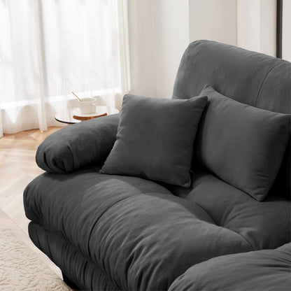 3-Seat Modular Sectional Sofa Deep Seat Couch L Shaped Cloud Couch with Convertible Ottoman for Living Room