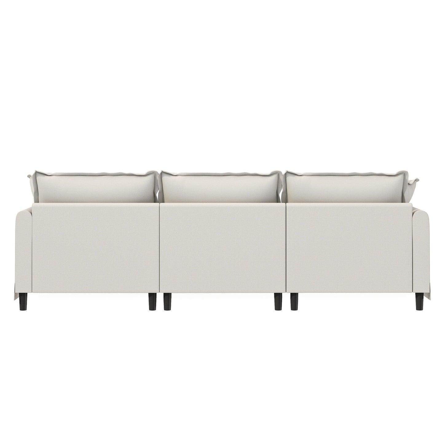 3 Seat Sofa Module For Modular Sectional Sofa,Wide Seat,Chenille Cloud Couch With Throw Pillows