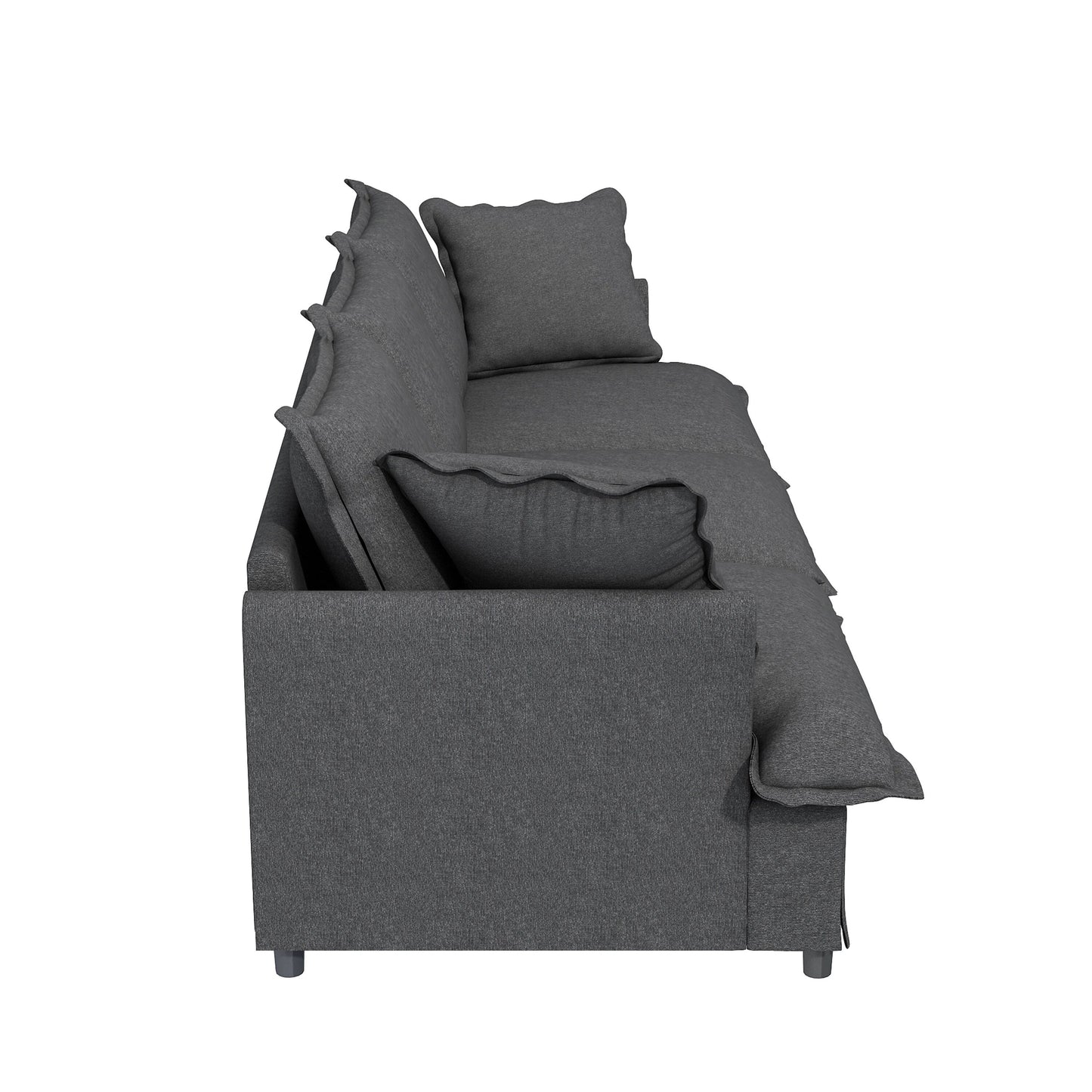 3 Seat Sofa Module For Modular Sectional Sofa,Wide Seat,Chenille Cloud Couch With Throw Pillows