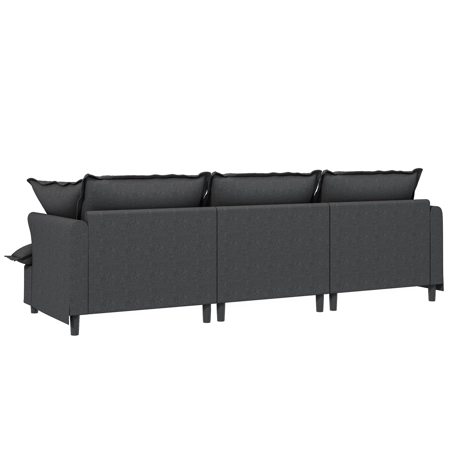 3 Seat Sofa Module For Modular Sectional Sofa,Wide Seat,Chenille Cloud Couch With Throw Pillows