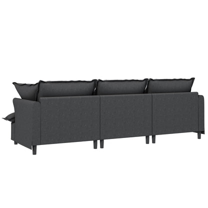 3 Seat Sofa Module For Modular Sectional Sofa,Wide Seat,Chenille Cloud Couch With Throw Pillows